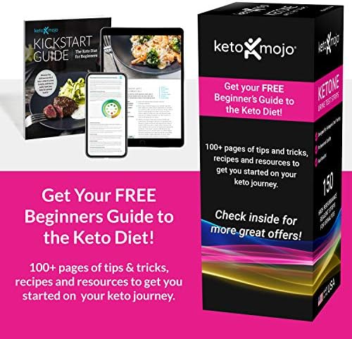 150 Ketone Test Strips with Free Keto Guide eBook & Free APP. Urine Test for Ketosis on Ketogenic & Low-Carb Diets. Extra-Long Strips.