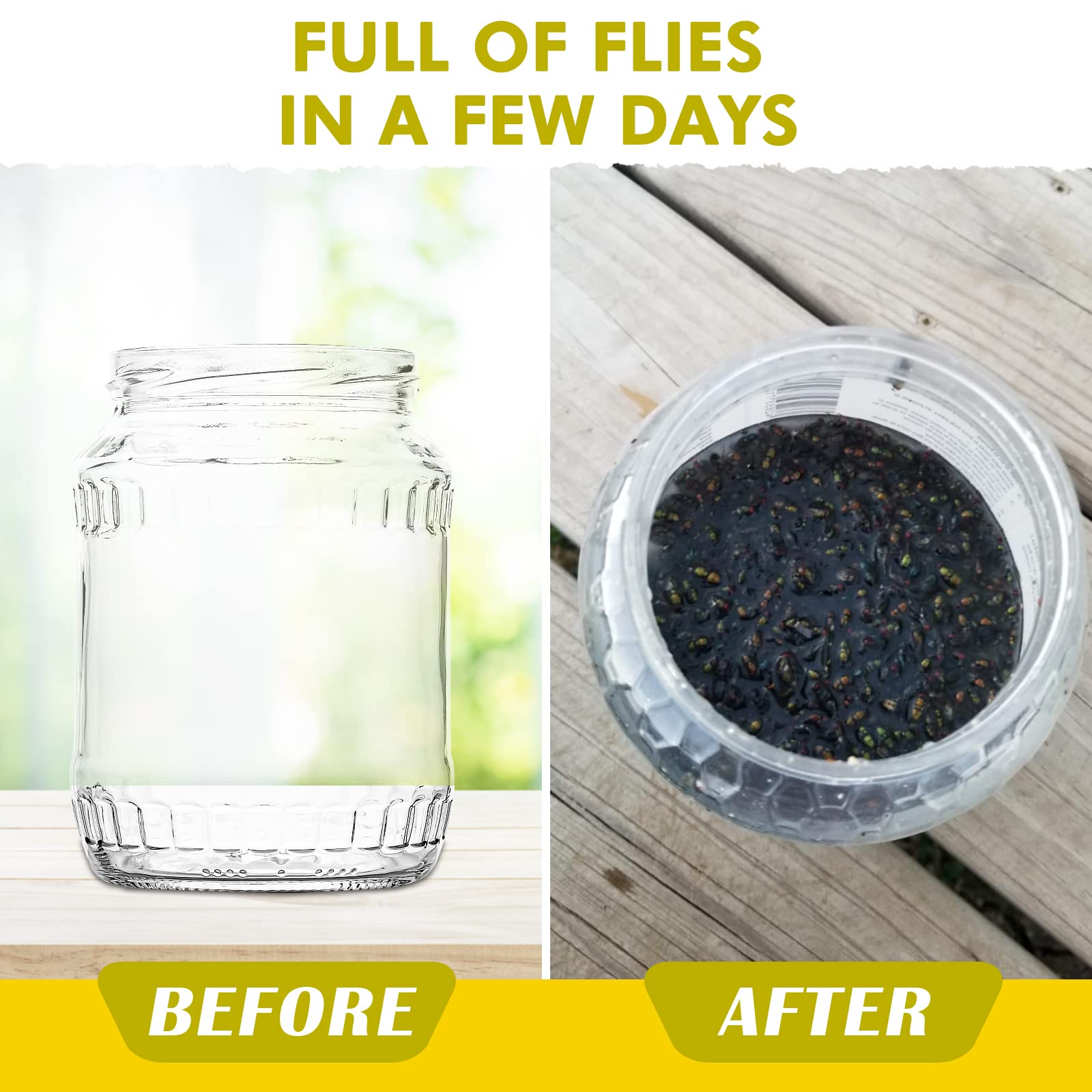 10 Pack Fly Trap Bait Refills, Reusable Fly Bait, 10 * 30g Natural Fly Bait Refill Packets Killer for Reusable Fly Traps Outdoor, Fly Attractant for Ranch Fly Traps Outdoor