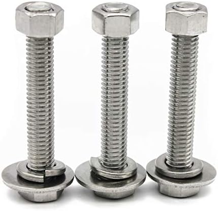 (6 Sets) 3/8-16x2-1/2 Stainless Steel Hex Head Screws Bolts, Nuts, Flat & Lock Washers, 18-8 (304) S/S, Fully Threaded by Bolt Fullerkreg