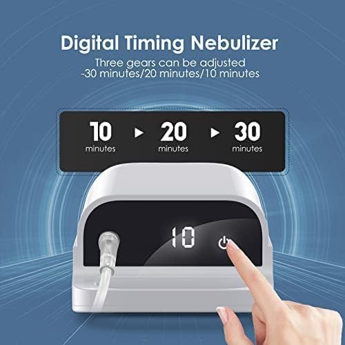02 Smart Nebulizer, Intelligent Digital Display Nebulizer Machine for Adults and Kids,Low Noise Compression Nebulizer for Breathing Problems,Desktop Jet Nebulizer for Home Use