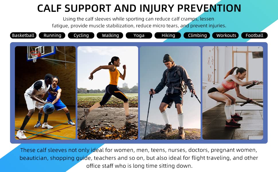 15-20mmHg 33 Pair Men and Women Wide Calf Sleeve Brace Compression Socks for Leg Support, Pain Relief