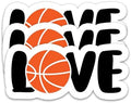 (3Pcs) Love Basketball Sticker Basketball Heart Sticker Basketball Accessories Basketball Lover Basketball Decals, Waterproof Vinyl Decal for Book Laptop Phone Tumbler Water Bottle, 3" x 1.4"