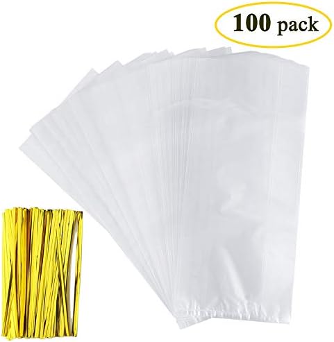 100 Count Belinlen Bread Loaf Bags With Free Twist Ties (100 Pack)