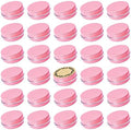 0.5 oz Screw Top Aluminum Tin Jar with Screw Lid and Blank Labels (Pink - Pack of 32)