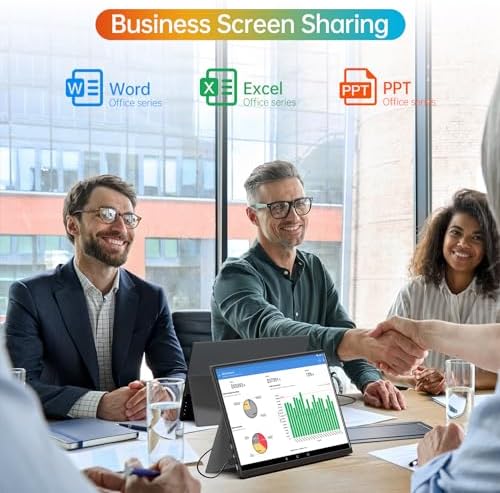 14 Inch Portable Monitor FHD1200P Ultra-Slim for Laptop Monitor, USB-C&HDMI Plug&Play,100% SRGB External Monitor,Dual Speakers Extender Display. With Smart Cover,for Laptop,PC Phone Xbox PS4/5