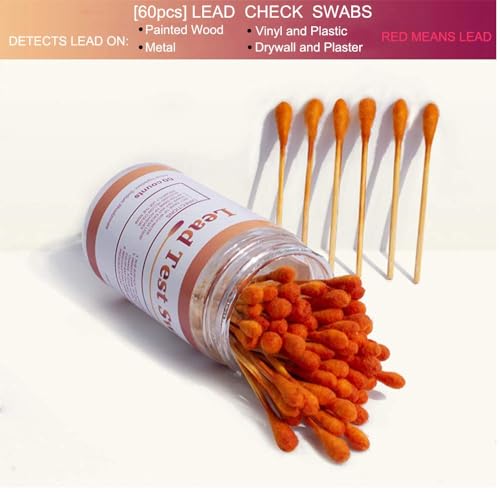 (30 Rapid Home Testing Swabs) Lead Test Swab Kit,30-Second Results. Dip in Water. Home Use for All Surfaces - Painted,Metal, Toys,Dishes, Ceramics,Jewelry,Wood,High-Sensitive, Non-Toxic Test (30)