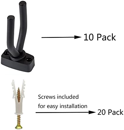 10pcs Guitar Hangers, Bass Stand Wall Mount Hanger Hooks with Screws, Ukulele Banjo Mandolin Electric Guitar Display Holders, Black