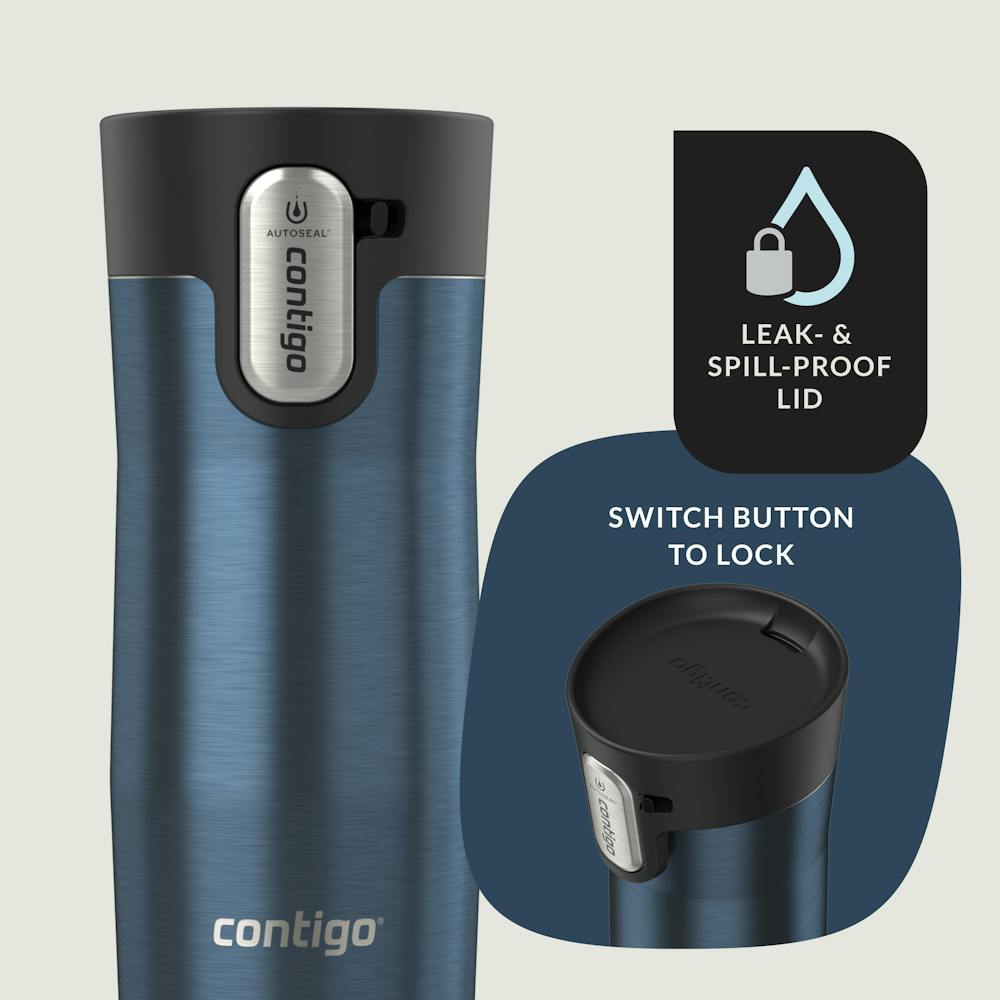 Contigo® AUTOSEAL® West Loop Vacuum-Insulated Stainless Steel Travel Mug with Easy-Clean Lid, 12 oz - Transparent Blueberry