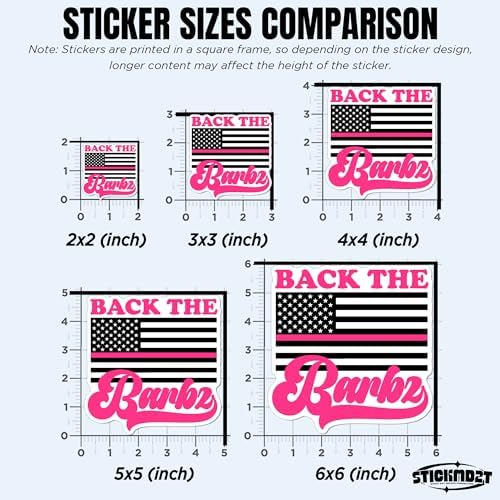 (3Pcs) Back The Barbz Sticker America Flag Pink, Pink Sign Fanchant Decals 3" Waterproof Vinyl Decal Sticker Laptop, Water Bottles, Phone, Kindle Merchandise Decor Decal Gifts for Her Girls 3 Inches