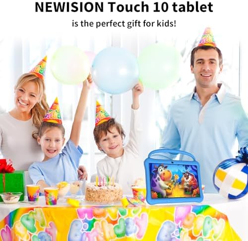 10 inch Kids Tablet, Android 13 Tabletas for Kids 2GB+64GB, Toddler Tablets with Case, 6000mAh, Bluetooth 5.0, WiFi,iWawa Pre Installed, Parental Control,Educational Games（Blue）