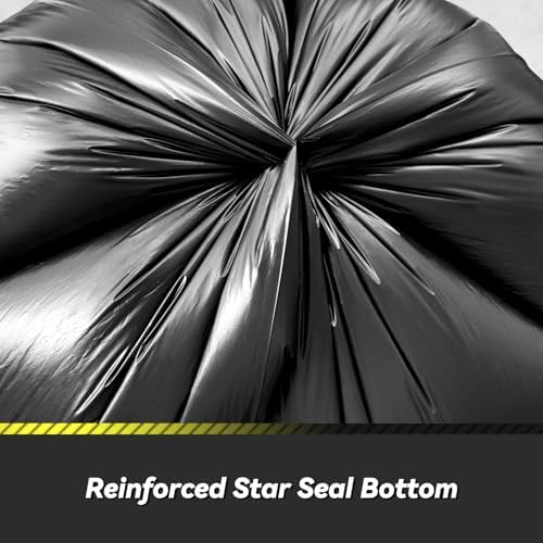 100 Count 17 Micron Extra Heavy Duty 4 Gallon Trash Bags, Sturdy & Tear-Resistant Small Trash Bags Bathroom, Bathroom Trash Bags, Small Garbage Bags, Mini Trash Bags for Bathroom Trash Can