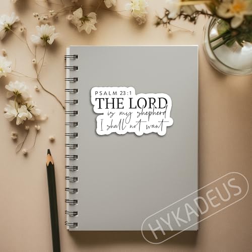 (3Pcs) Psalm 23:1 The Lord is My Shepherd Sticker, Christian Bible Scripture, Inspirational Words Stickers, Decals for Books Laptops Phones Tumblers Water Bottles, Waterproof Vinyl Size 3 x 1.8 Inch