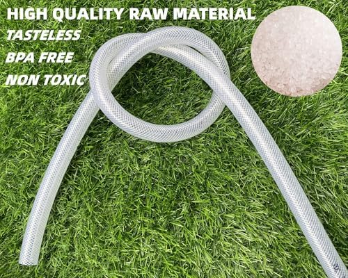 1 1/4" ID- 10 Ft High Pressure Braided Clear PVC Vinyl Tubing Flexible Vinyl Tube, Heavy Duty Reinforced Vinyl Hose Tubing