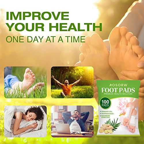 100 Pack Foot Pads, Ginger Oil Bamboo Charcoal Foot Pads, Foot Care Patch, Effective Feet Health Patches, Better Sleep Quality