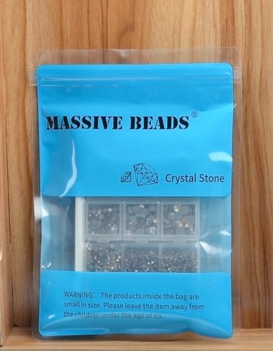 10000Pcs 2-Boxes Mixed Size Hot Fix Round Crystals Gems Glass Stones Hotfix Flat Back Rhinestones with Tweezers and Picking Pencil (Sapphire)