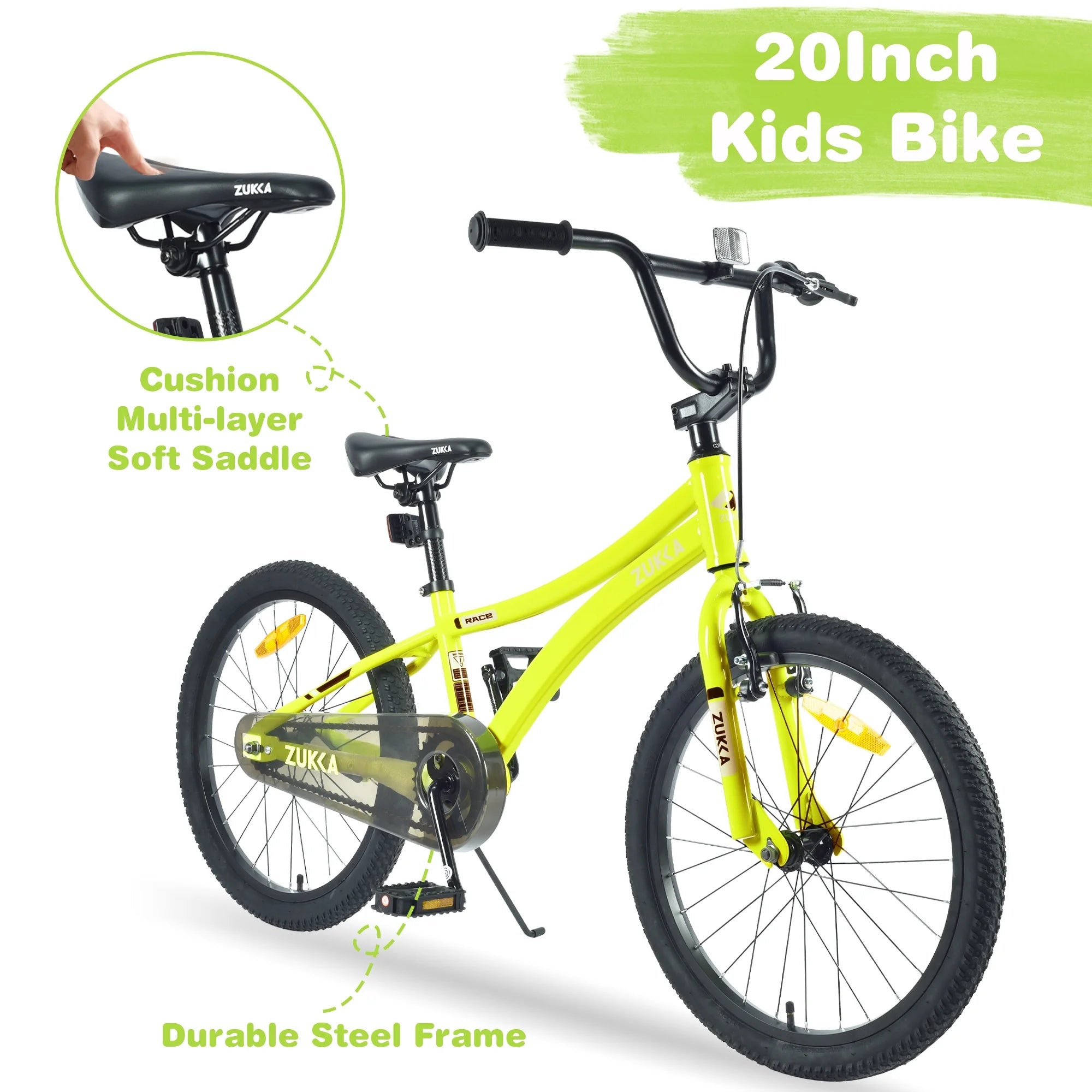 Baprem 18" Girls Bike for 5-9 Years Old Kids, Cute Kids Bike with Training Wheels, Steel Frame Sporty Children Bicycle, Pink