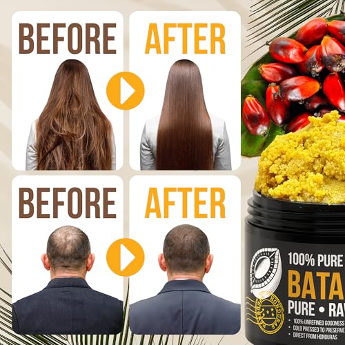 100% Pure Batana Oil from Honduras - Organic Raw Unrefined Hair Growth Oil - Natural Moisturizer for Skin and Hair - Cold Pressed Traditional Honduran Palm Nut Oil