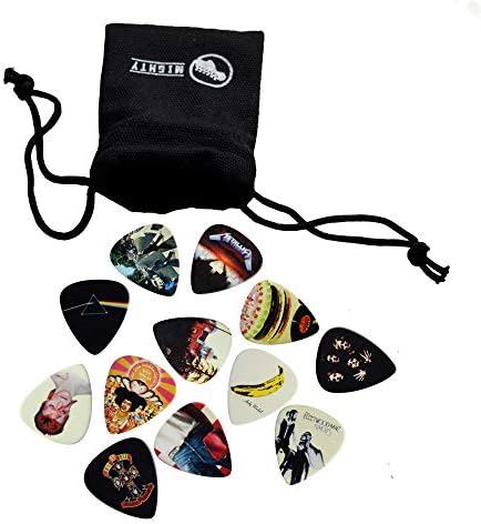 12 x Classic Albums Guitar Pick Set. Guitar Plectrums For Every Guitarist. Double Sided Printing. Picks Sized 0.46, 0.71, 0.81, 0.88, 0.96 And 1.2 mm Included (Set 1)