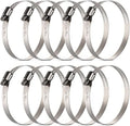 10 Pack 4 inch Hose Clamp,Stainless Steel Large Hose Clamps Adjustable from 3-3/4"-4-5/16"/95-110mm,Metal Worm Drive Gear Duct Clamp for Air Ducting,Dryer Vent Hose,Fuel Line,Plumbing,Automotive