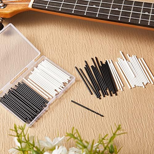 100 Pcs 50 x 2 mm Guitar Fingerboard Side Marker Fingerboard Side Dot with 2 mm Diameter Drill Bit Tools and a Box Music Instrument Inlay Dots Bass Guitar Kit Performance Accessory for Beginners