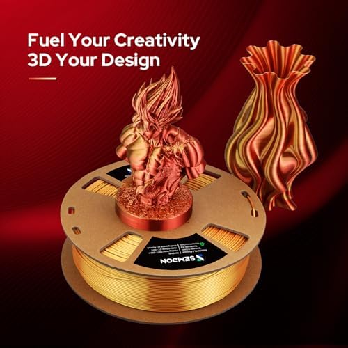 1.75mm PLA Bundle 1kg Silk Multicolor Coextrusion Tricolor Bicolor Dualcolor Spool, 3D Printer Filament Dimensional Accuracy of +/- 0.03mm and Fit Most FDM 3D Printer (Gold-Copper)