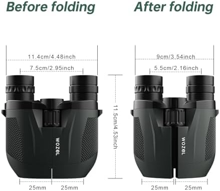 10-30x25 Small Compact Binoculars for Adults - WOZEL High Powered Zoom Binoculars for Bird Watching Hunting Hiking Travel Sports - Lightweight Binoculars with Large & Bright Field of View for Kids