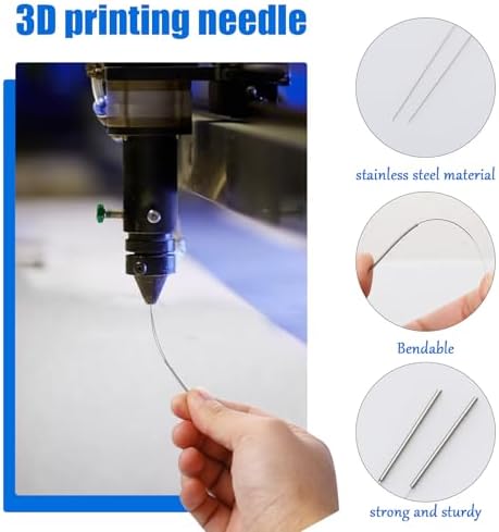 120 Pieces 3D Printer Nozzle Cleaning Needles, 3D Printer Nozzle Cleaning Kit 0.4 Mm Stainless Steel Needles Cleaner 3D Printer Nozzle Cleaner 3D Printer Accessory