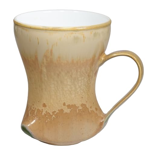 12Oz Color Glazed Ceramic Coffee Mug,Cool Cup With Handle Suitable for Office and Home,Drinking Coffee, Tea, Cocoa and Milk Lead cadmium free, Dishwasher Microwave Safe (Grey yellow)