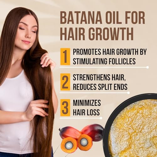 100% Pure Batana Oil from Honduras - Organic Raw Unrefined Hair Growth Oil - Natural Moisturizer for Skin and Hair - Cold Pressed Traditional Honduran Palm Nut Oil