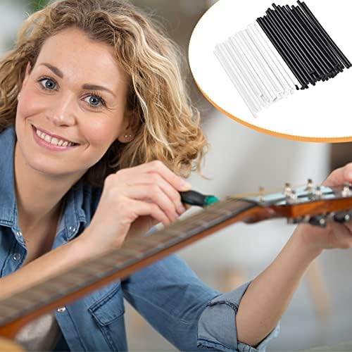 100 Pcs 50 x 2 mm Guitar Fingerboard Side Marker Fingerboard Side Dot with 2 mm Diameter Drill Bit Tools and a Box Music Instrument Inlay Dots Bass Guitar Kit Performance Accessory for Beginners