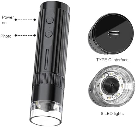 1000X USB Digital Microscope, 1080P HD 8 LED Handheld Microscope Camera with One Record for Circuit Board Portable and Rechargeable, Expand View on Computer