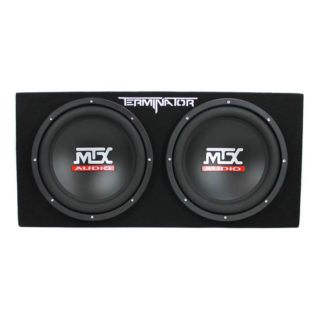 MTX TNE212D 12" Subwoofer (2 Pack) + Monoblock Amplifier (2 Pack) + Amp Wire Kit