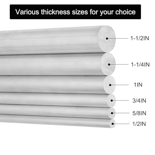 1" 6061 T651 Solid Aluminum Round Rod 16" Long 1 Inch Diameter Solid T651 Extruded Lathe Bar Stock, Round Aluminum Bars for Industrial, DIY Craft (+0.05")