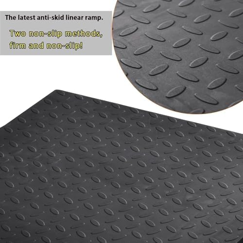 0.8" Rise Rubber Threshold Ramp for Doorways,Non-Slip Surface for Wheelchair Scooter Stroller,1500 LBS Capacity,Cuttable and Adjustable Size