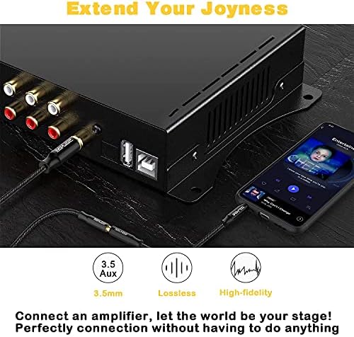 1/4 Headphone Adapter, 6.35 mm Male to 3.5 mm Female Audio Jack Adapter, Lossless Stereo Headphone Jack Adapter for Mixer Guitar Piano Amplifier Speaker or More - Matte Black(30cm)