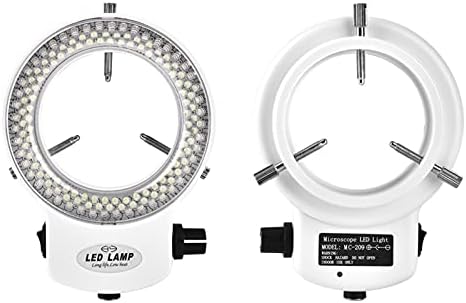 144 LED Ring Light Adjustable Microscope Camera 144 LED Beads Light Source Brightness Ring Lamp for Stereo Microscope (White)