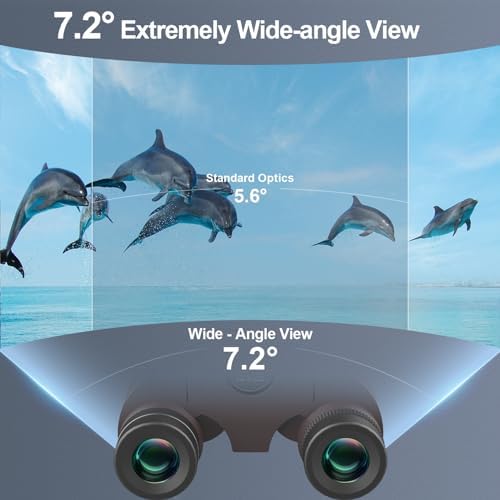 12x25 Ultra HD Binoculars for Adults with Phone Adapter and Flexible Tripod, Edge-to-Edge Sharpness Binoculars with Wide Angle Field of View, Smart Focus Compact Binoculars for Bird Watching -Grey