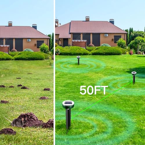 10pk Solar Upgrade Mole Repellent for Lawns Gopher Repellent Ultrasonic Powered Mole Repellent Deterrent Snake Repeller Mole Repellent Outdoor Lawns Garden Yard All Pests Stakes Chaser Sonic Spikes