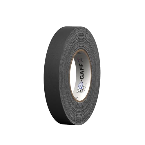 1" Width ProTapes Pro Gaff Premium Matte Cloth Gaffer's Tape With Rubber Adhesive, 11 mils Thick, 55 yds Length, Black (Pack of 1)