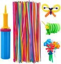100 Pcs 260Q Balloons Kit with Pump - Kids Premium Latex Twisting Long Balloons to Make Animals Flowers, Fun Rainbow Balloons for Party Boys Girls Christmas Birthday Gifts Clowns Wedding Decor