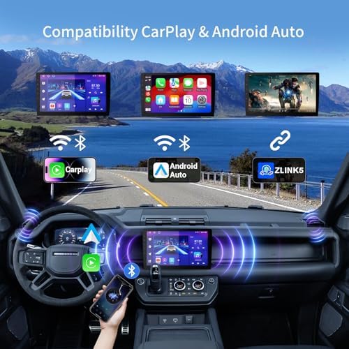 10.1 Inch Android 13 Car Stereo Receiver - Universal Fit for Most Cars, 64GB Storage, HD 720P Touchscreen, Bluetooth 4.1, Built-in GPS/Backup Camera, Supports MirrorLink & WiFi Hotspot