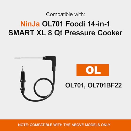 1-Pack Temp Meat Probe Replacement for Ninja OL701 Foodi 14-in-1 Smart XL 8 Qt, Smart Thermometer Probe for Ninja Indoor Pressure Cooker Steam Fryer Accessories