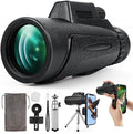 12x50 HD Monocular Telescope for Smartphone, Monoculars for Adults High Powered with Bak4 Prism and Fmc Lens, Low Night Vision for Bird Watching/Hunting/Wildlife/Hiking/Traveling - Midnight Black