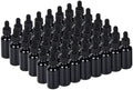 1 oz UV Resistant Dropper Bottle 48 Pack Black Glass Boston Bottles 30ml with Eye Droppers Black Caps for Essential Oils, Perfume, Leak Proof Travel Bottles for Liquids