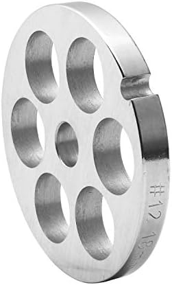 #12 Stainless Steel Meat Grinder Plate Discs Blades for Kitchenaid Mixer FGA Food Chopper and Hobart, LEM, Cabelas, Weston, MTN Meat Grinders
