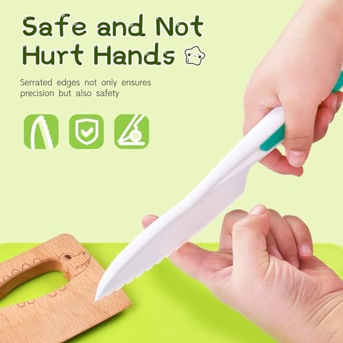 13 Pieces Kids Safe Knife Set for Real Cooking Child-Friendly Plastic Chef Tools Montessori Kitchen Toys for Toddlers with Bright Colors Gifts for Boys and Girls