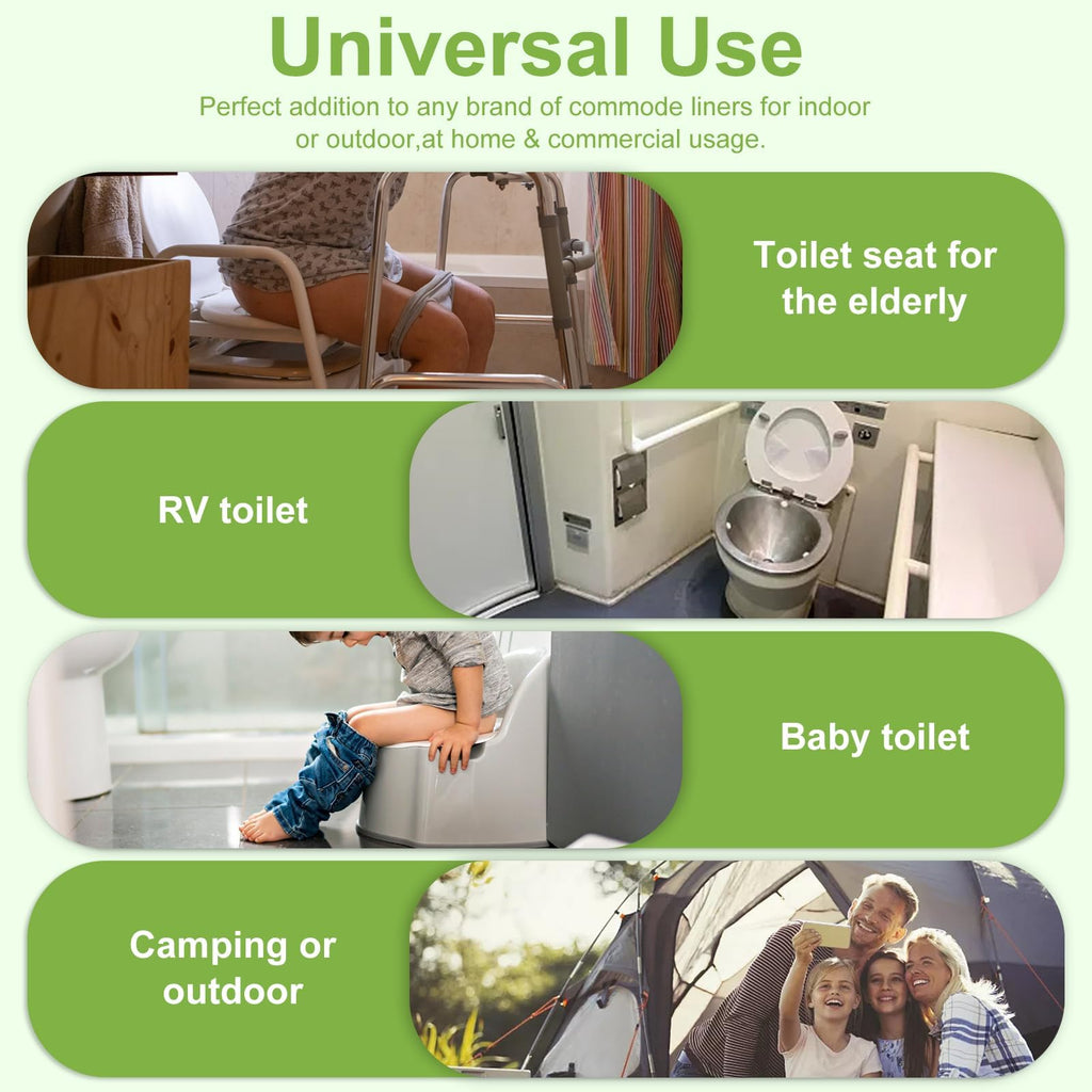 100 Pcs Super Absorbent Commode Pads, Commode Pads for Bedside Commode Liners, Commode Liners Pads with Absorbent Gel. Leak-Proof, Odorless, Medical Grade.