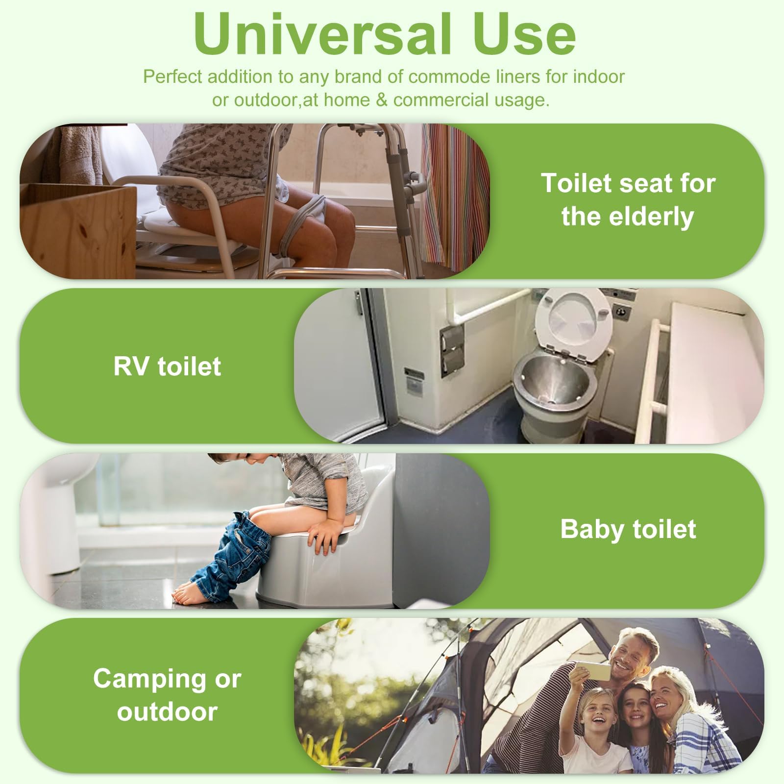 100 Pcs Super Absorbent Commode Pads, Commode Pads for Bedside Commode Liners, Commode Liners Pads with Absorbent Gel. Leak-Proof, Odorless, Medical Grade.