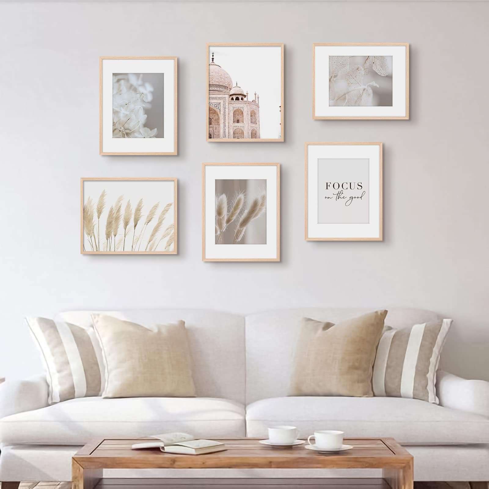 11x14 Picture Frame, Solid Oak Wood Frame 8x10 with Mat or 5x7 with 2 Mat or 11x14 without Mat with Perspex Glass, 11 x 14 Frame for Wall Display Art Photo, Poster, Birthday Christmas Gift, Set of 4