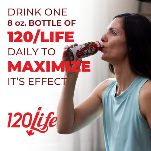 120/Life Blood Pressure Support, Beet Root Juice, Pomegranate Extract, Cranberry Juice, Tart Cherry, Hibiscus, and Magnesium (8 Fl Oz, Pack of 28) - Gluten-Free & Vegan